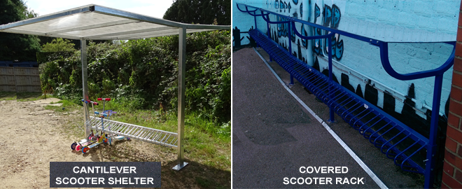 Cantilever and Covered Scooter Racks For Schools